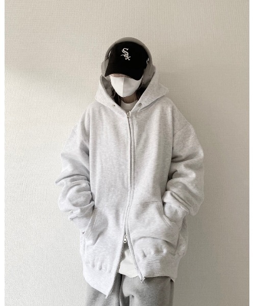 「YACA」 ジップアップパーカー FREE グレー レディース_画像3