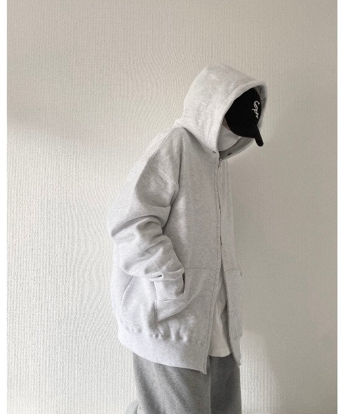 「YACA」 ジップアップパーカー FREE グレー レディース_画像6