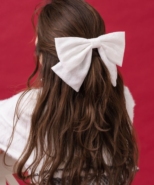 クチュールバイロジータ ヘアクリップ レースレイヤードリボンバレッタ