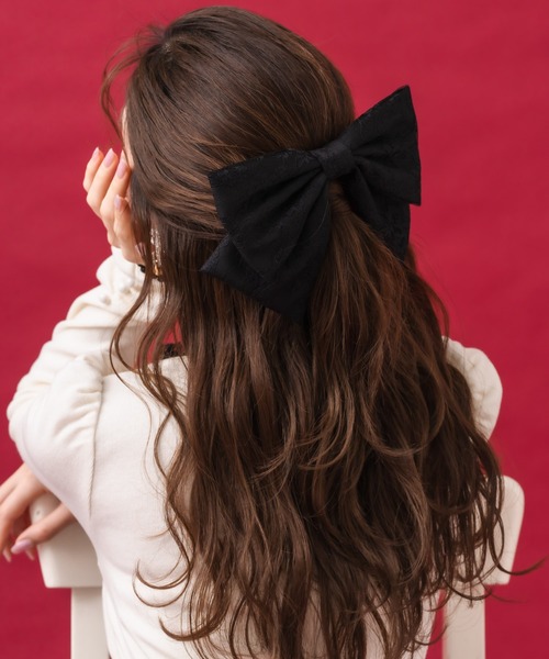 クチュールバイロジータ ヘアクリップ レースレイヤードリボンバレッタ