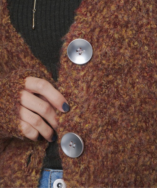 terrace カーディガン ブークレヤーンミックスニットカーディガン