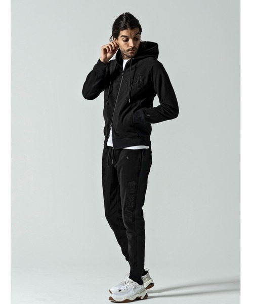 1PIU1UGUALE3 RELAX ジップアップパーカー LARGE ブラック メンズ