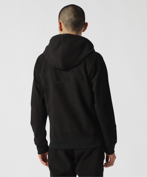 1PIU1UGUALE3 RELAX ジップアップパーカー LARGE ブラック メンズ