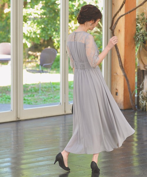 「Kana」 7分袖ワンピース M ネイビー レディース_画像4