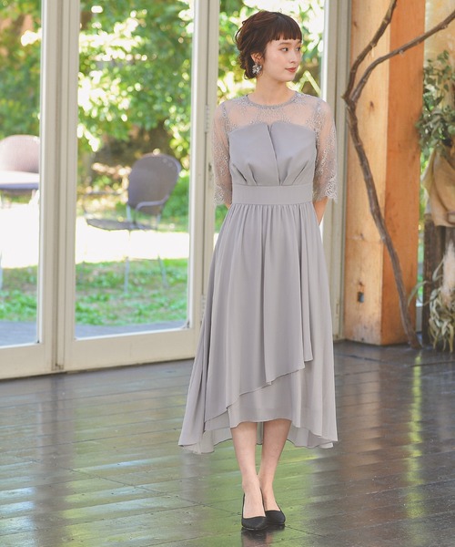 「Kana」 7分袖ワンピース M ネイビー レディース_画像5