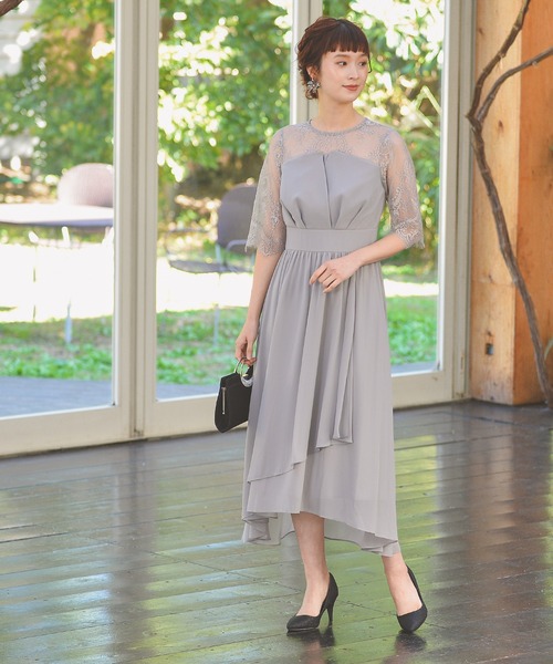 「Kana」 7分袖ワンピース M ネイビー レディース_画像7