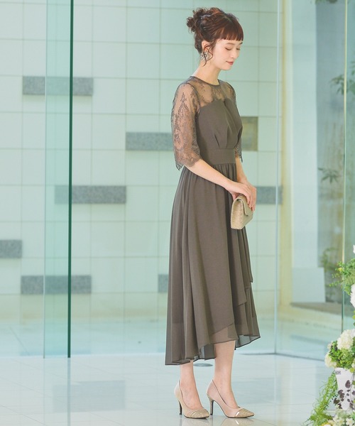 「Kana」 7分袖ワンピース M ネイビー レディース_画像8