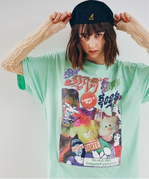 RNA アールエヌエー レディース トップス パイル地 半袖Tシャツ M 水色 RNA（アールエヌエー） tシャツ M2504 I LOVE RNA BIG T レディース