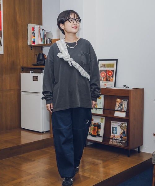 「kaoyorinakami」 長袖Tシャツ X-SMALL ブラック メンズ_画像3