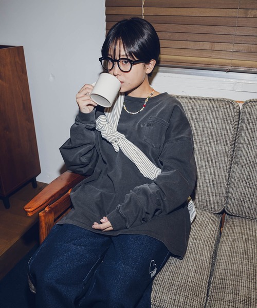 「kaoyorinakami」 長袖Tシャツ X-SMALL ブラック メンズ_画像6