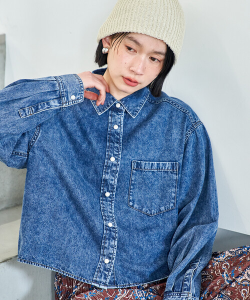 FREAK'S STORE(フリークスストア) ブラウス シャツ とろみデニム FREAK'S STORE(フリークスストア) ブラウス シャツ とろみデニム