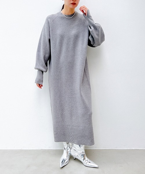 「y/m」 長袖ワンピース FREE 杢グレー レディース_画像2