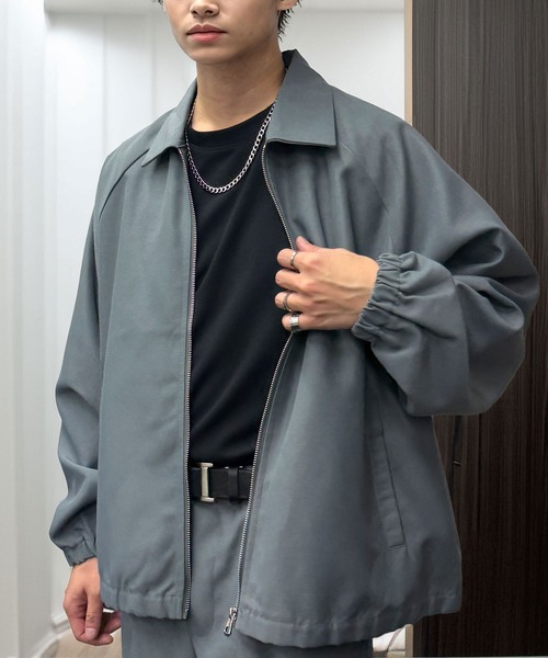コート ジャケット 短丈 ワイドアーム ジップブルゾン 「セットアップ