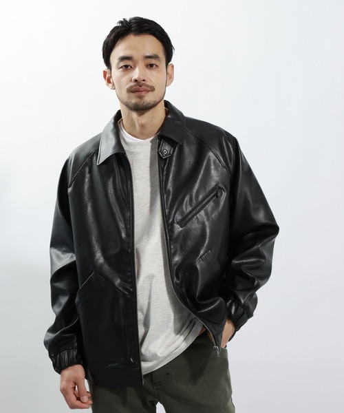 【新品未使用】BAYFLOW アウター　Lサイズ BAYFLOW（ベイフロー） ブルゾン アウター フェイクレザージャケット