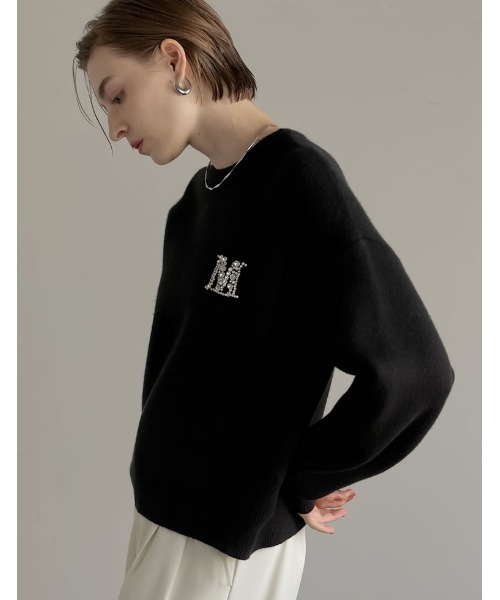 「MEISM」 長袖ニット MEDIUM ブラック レディース_画像2