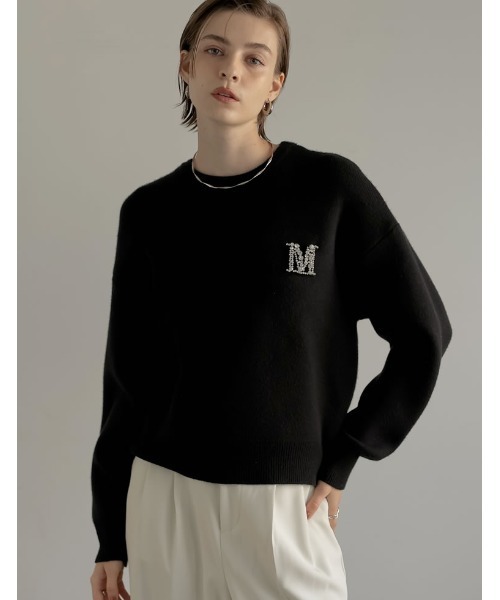 「MEISM」 長袖ニット MEDIUM ブラック レディース_画像4