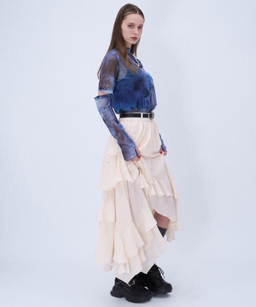 HARE（ハレ） スカート イレヘムフリルスリットスカート(HARE