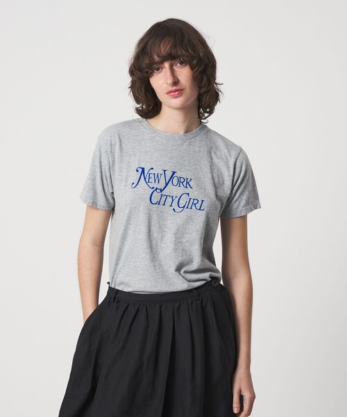 6 tシャツ 半袖 「6(ROKU)」NEW YORK CITY GIRL GRAY Tシャツ