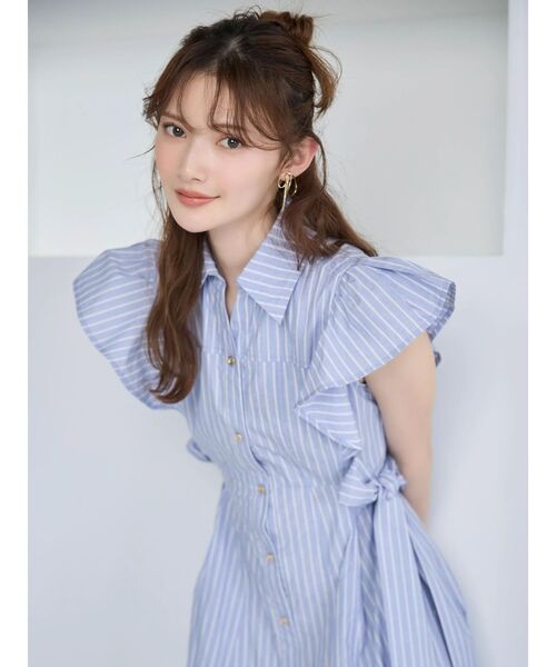 dazzlin（ダズリン） ワンピース 半袖 ステッチワークコルセットシャツ