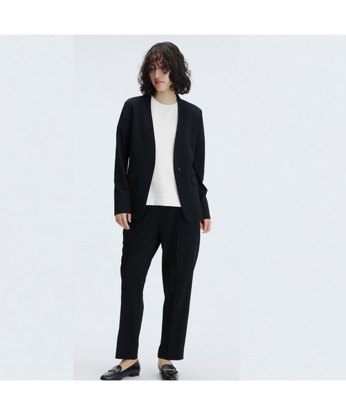 「AOYAMA」 「AnchorWoman」ノーカラージャケット M ネイビー レディース_画像5