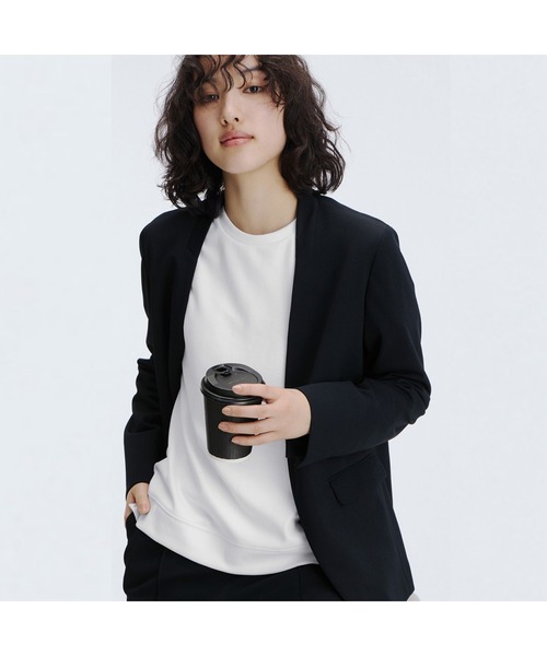 「AOYAMA」 「AnchorWoman」ノーカラージャケット M ネイビー レディース_画像6