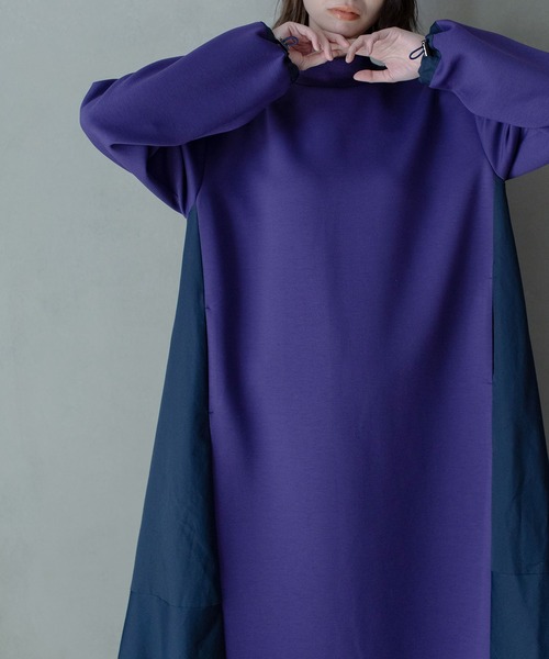 「MARECHAL TERRE」 長袖ワンピース MEDIUM ネイビー レディース_画像7