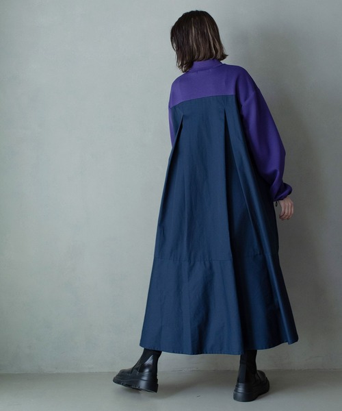 「MARECHAL TERRE」 長袖ワンピース MEDIUM ネイビー レディース_画像8