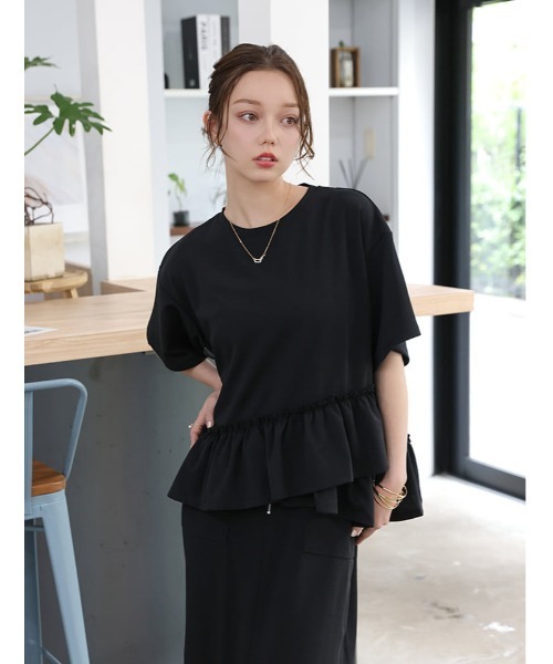 fifth（フィフス） tシャツ アシンメトリーフリルデザインプルオーバー