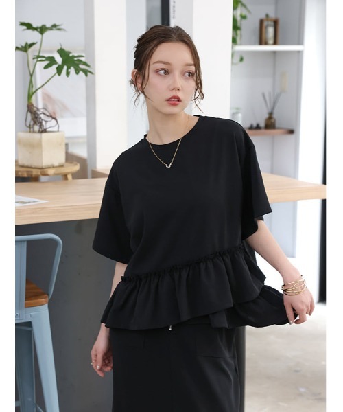 fifth（フィフス） tシャツ アシンメトリーフリルデザインプルオーバー
