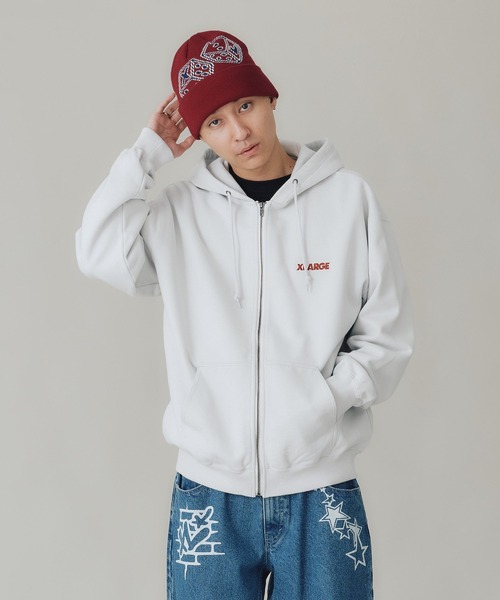 XLARGE ジップアップパーカー グレーL XLARGE（エクストラ ラージ） ジップアップパーカー L グレー メンズ