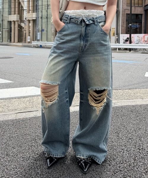 Ray Cassin（レイカズン） ワイドパンツ ジーンズ デニム デニムパンツ