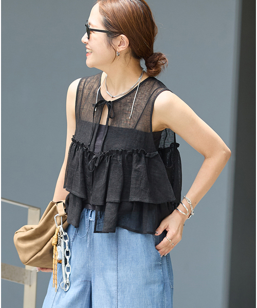 JOURNAL STANDARD - 【新品タグ付】ジャーナルスタンダード　フリルノースリーブ　ブラウス JOURNAL STANDARD（ジャーナルスタンダード） ブラウス シャツ リネン