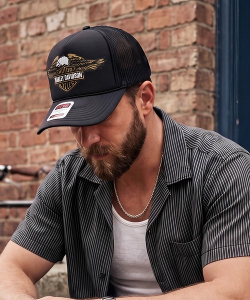 ハーレーダビッドソン メッシュキャップ トラッカー 黒 ブラック Harley Davidson（ハーレー・ダビッドソン） メッシュキャップ