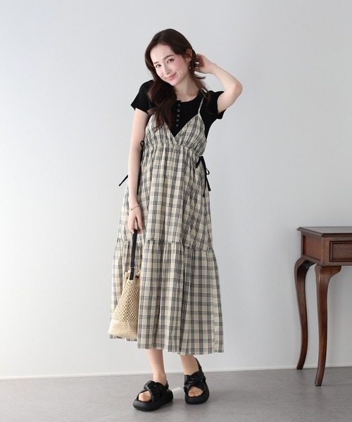 「BLUEEAST」 キャミソールワンピース MEDIUM ブラウン レディース_画像3
