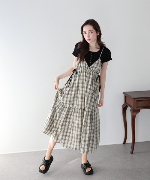 「BLUEEAST」 キャミソールワンピース MEDIUM ブラウン レディース_画像4