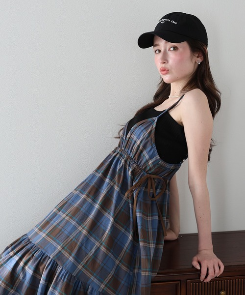「BLUEEAST」 キャミソールワンピース MEDIUM ブラウン レディース_画像6