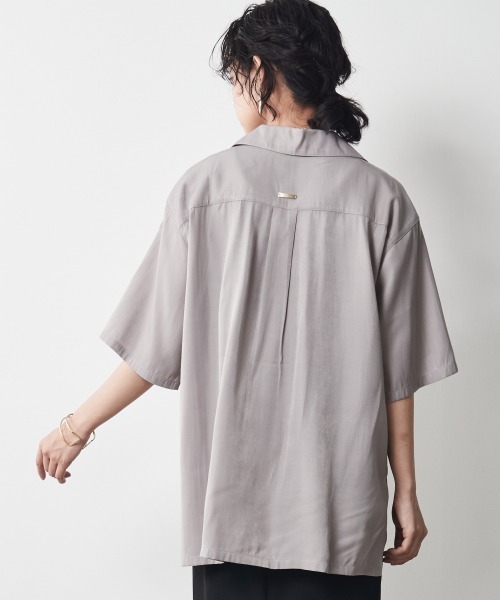 「CHIC STYLE」 「SMILELAND」7分袖シャツ 5L ブラック レディース_画像4