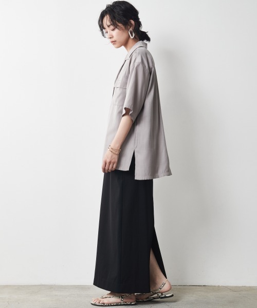 「CHIC STYLE」 「SMILELAND」7分袖シャツ 5L ブラック レディース_画像5