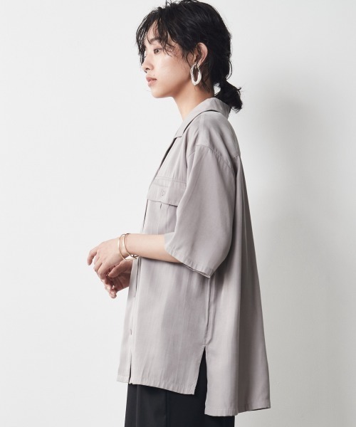 「CHIC STYLE」 「SMILELAND」7分袖シャツ 5L ブラック レディース_画像7