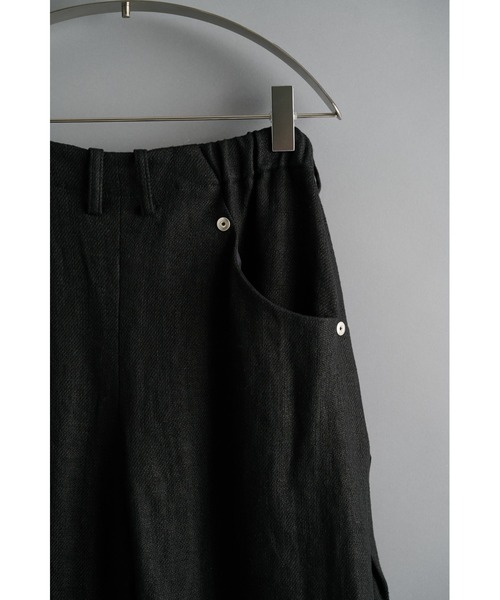 CONZ ワイドパンツ スラックス curve leg trousers linen メンズ