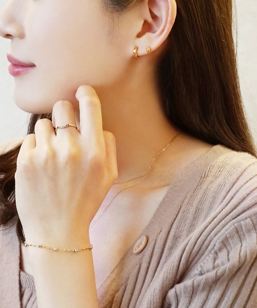 ピアス K18ベーシックフープピアス レディース メンズの画像