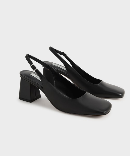 パンプス CAGE SLINGBACK CHARLES & KEITH｜ボウ キャップトゥスリングバックパンプス