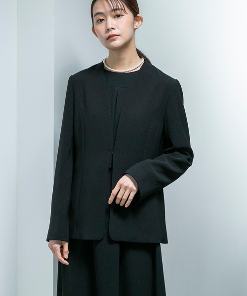 BALENCIAGA ブラック ノーカラージャケット form forma ジャケット ノーカラージャケット 「喪服・礼服