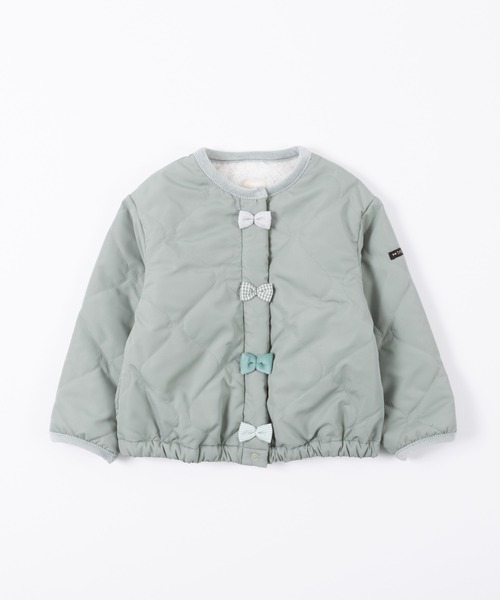 trois lapins kp ノーカラーコート アウター ポリエステルタフタ