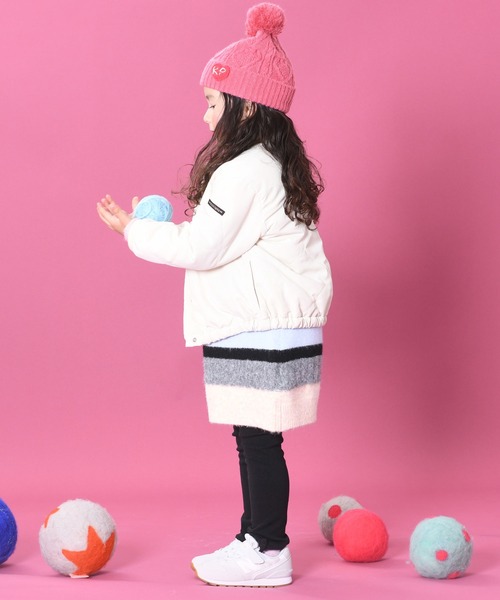 trois lapins kp ノーカラーコート アウター ポリエステルタフタ