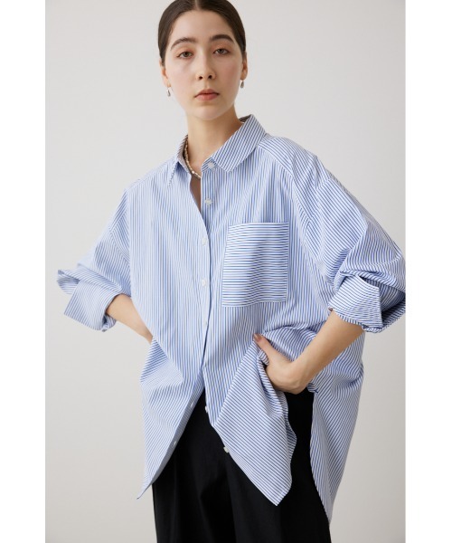 crie conforto ブラウス シャツ CCストライプBIGシャツ