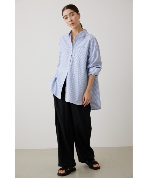 ブラウス シャツ COTTON OVERSIZED SHIRT STRIPE レディース ブラウス シャツ ビックシルエットストライプシャツ レディース