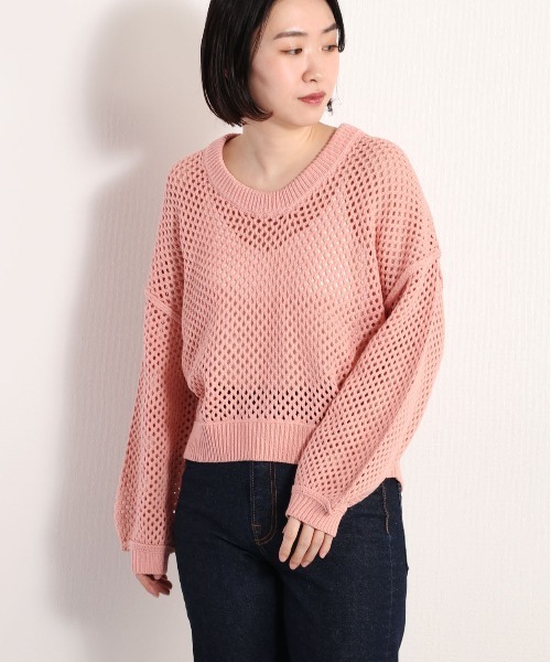 cepo（セポ） ニット セーター スプリングカラーメッシュニット