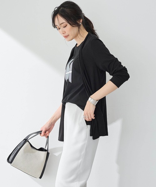 [接触冷感/UVカット]ドレープカーディガン MICHEL KLEIN カーディガン 「接触冷感/UVカット」ドレープ
