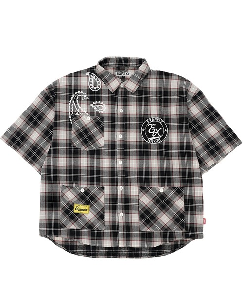 EXAMPLE（エグザンプル） シャツ EXAMPLE EX CHECK BIG SILHOUETTE S/S